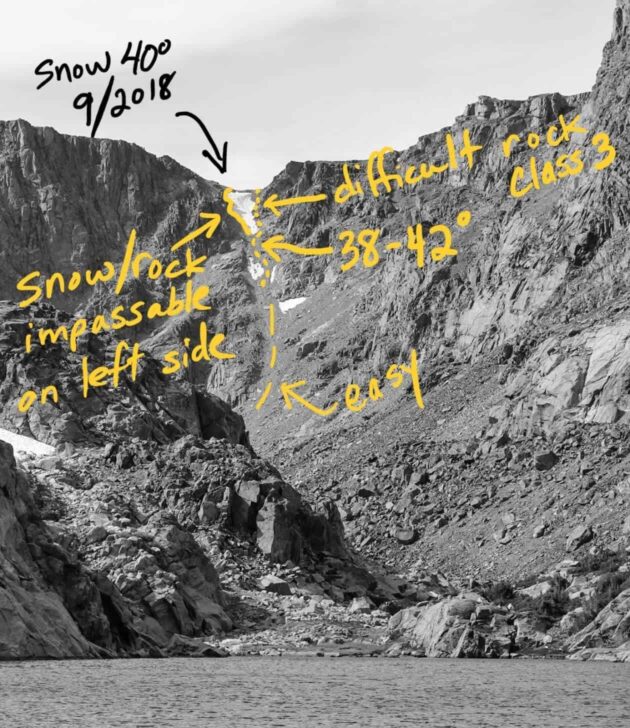 a black and white photo of a pass with yellow and black writing scribbled all over it