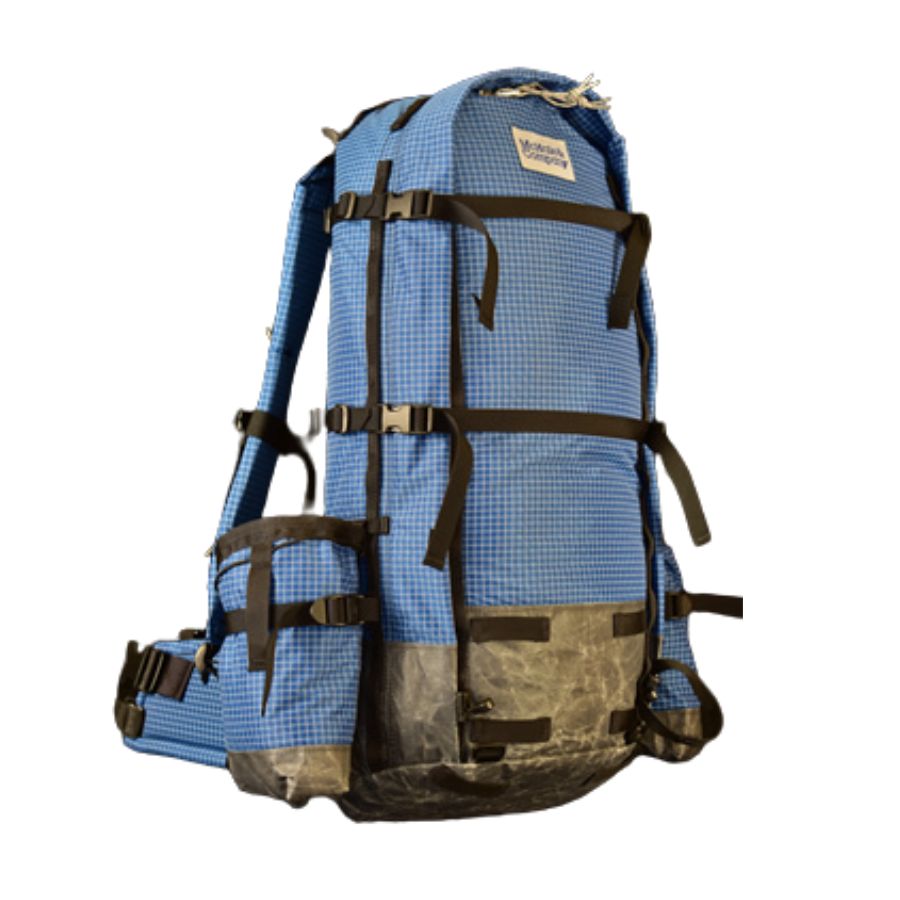 a blue backpack with straps on it
